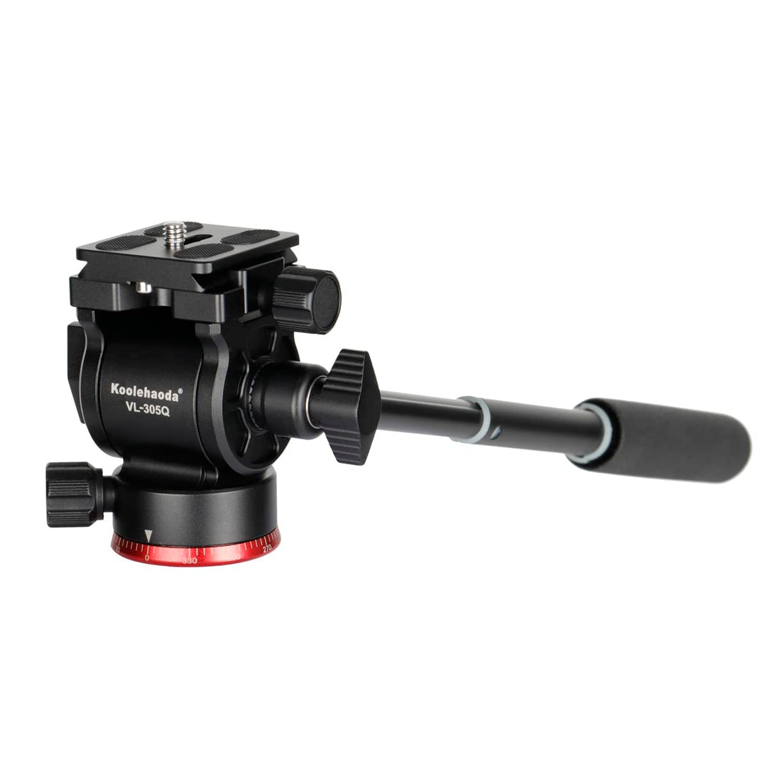 Koolehaoda Videokopf Stativ Klein Fluidkopf Pan Tilt Head mit Schnellwechselplatte für Arca Swiss fü