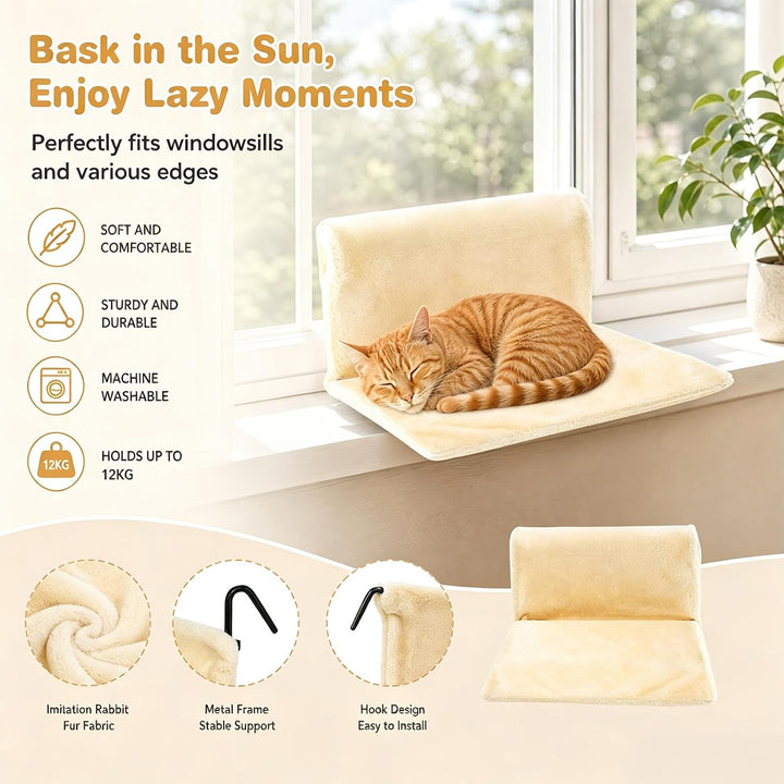 DASIAUTOEM Cat Bed for Heaters,Heizungsliege Katze,für alle Cat(Beige), Beige