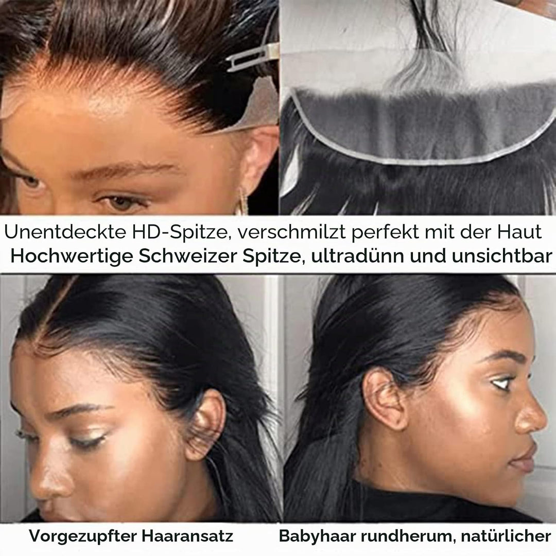 DUAUJUIU 13x4 Lace Frontal Closure Echthaar 100% Brasiliansche Haare Remy Hair Durchsichtig Schnürve