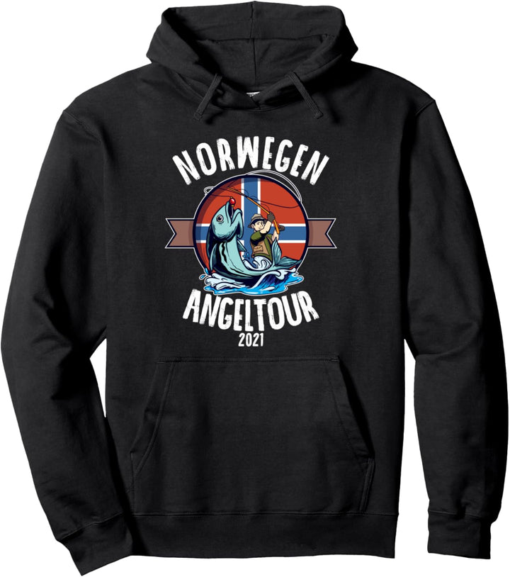 Norwegen Angeltour 2021 Angelurlaub Angeln Angelreise Angler Pullover Hoodie