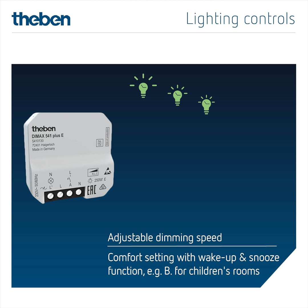 Theben 5410130 DIMAX 541 plus E I Universaldimmer I Unterputz-Dimmer I Universaldimmer mit automatis