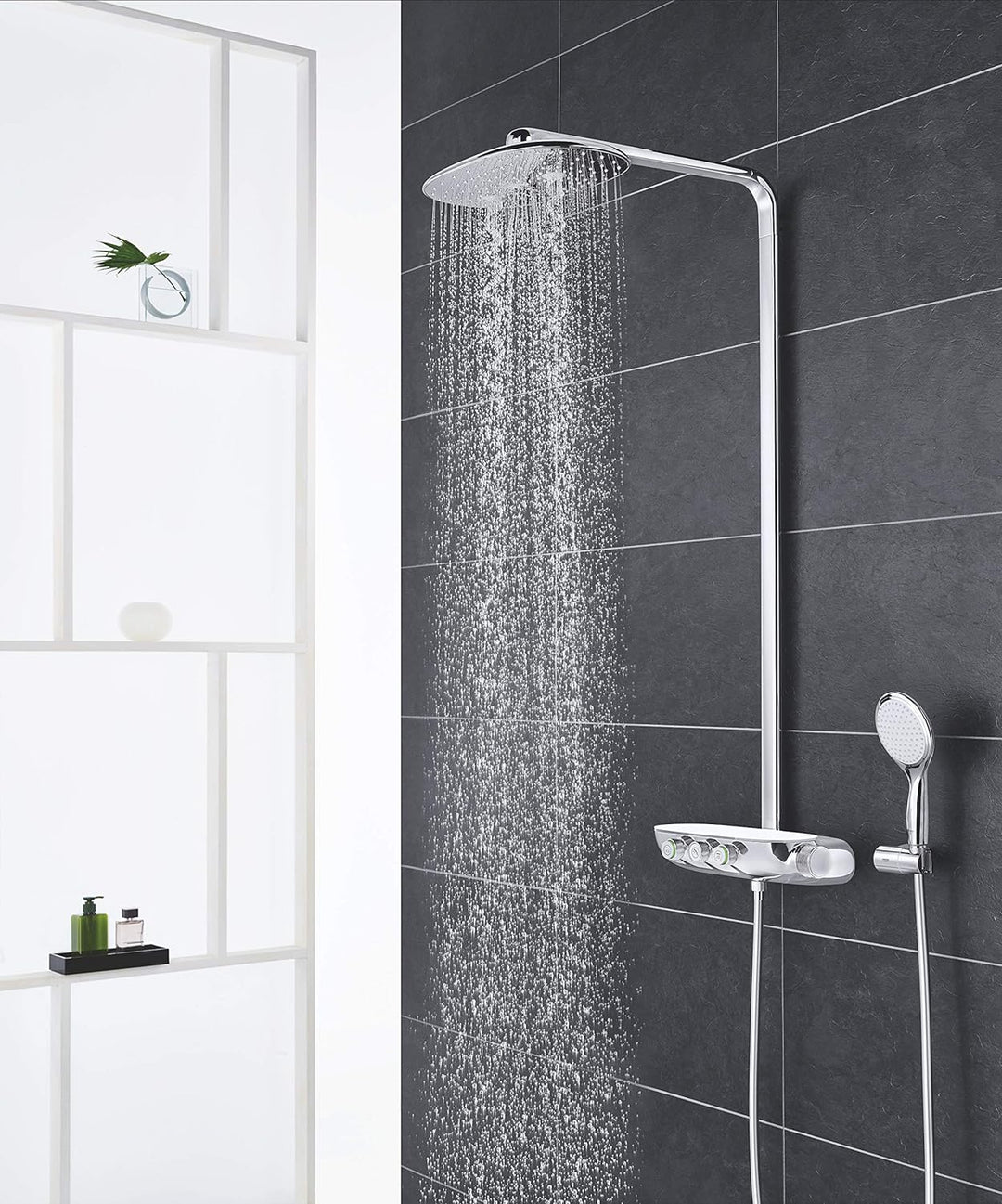 GROHE Rainshower SmartControl Duo 360 - Duschsystem mit Thermostatbatterie (Wandmontage, 3 Strahlart