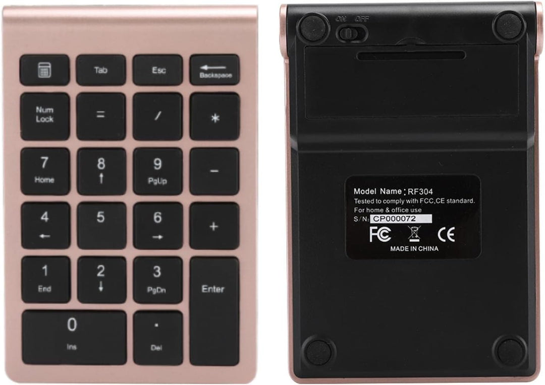 Bewinner RF304 Ziffernblock mit 22 Tasten, Kabellose USB-Plug-and-Play-Minitastatur mit Empfänger, E
