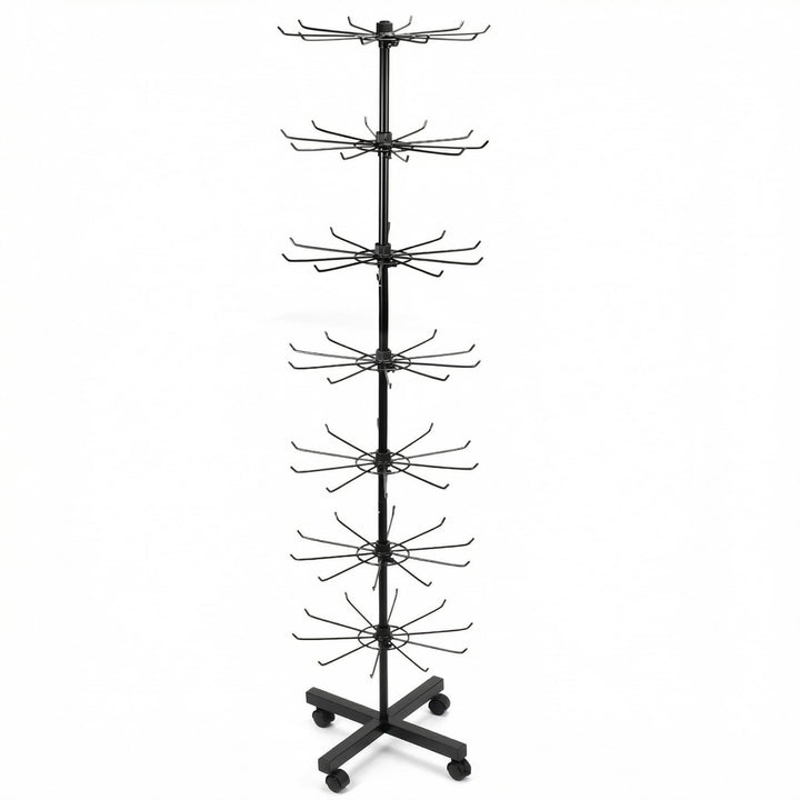 QWORK® Drehbarer Verkaufsständer mit 7 Etagen aus Metall, für Hüte, Schmuck, Socken & Seidenschals,