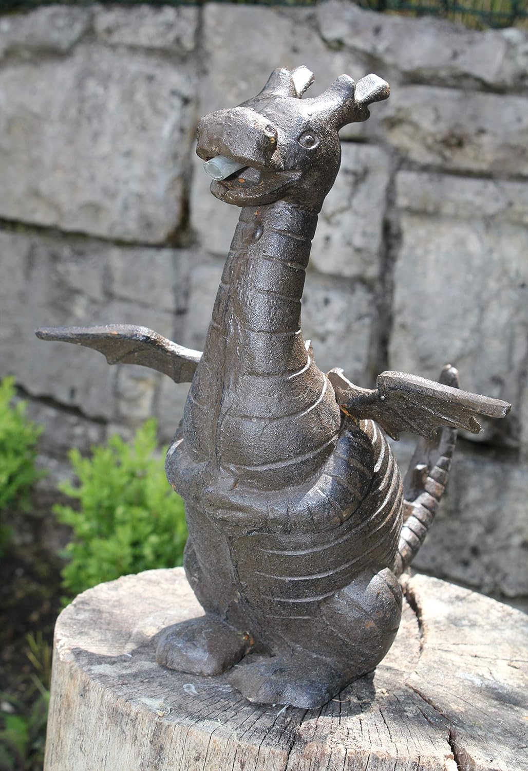 powershop11 Wasserspeier Drache Guss mit Solarpumpe