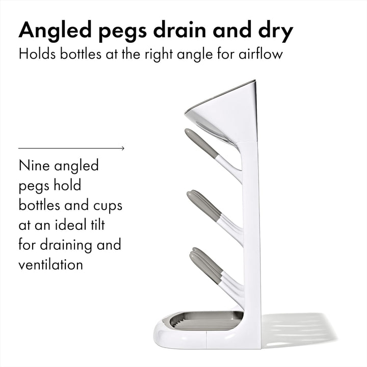 OXO Tot Space Saving Abtropfgestell Babyflaschen Silikon Kunststoff Acrylnitril-Butadien-Styrol, Bab
