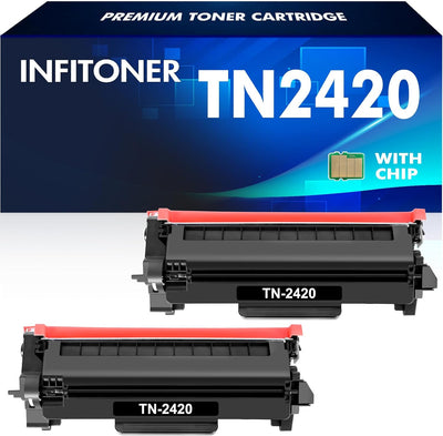 INFITONER 2-Pack TN2420 TN-2420 TN2410 TN-2410 Toner für Brother MFC L2710DW MFC-L2710DW HL-L2350DW