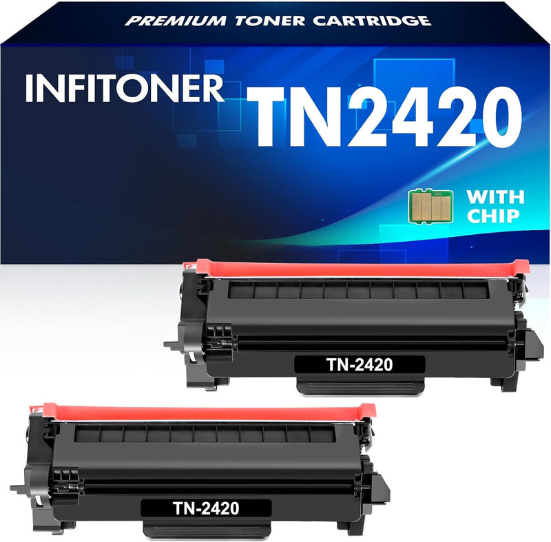 INFITONER 2-Pack TN2420 TN-2420 TN2410 TN-2410 Toner für Brother MFC L2710DW MFC-L2710DW HL-L2350DW