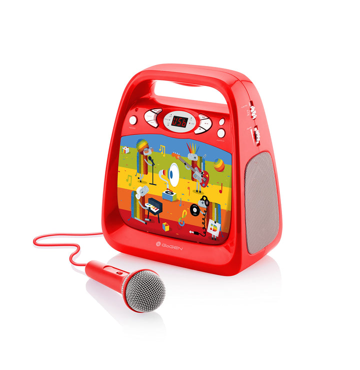 GOGEN Kinderkaraoke und CD Player I USB I MP3 I Mikrofon inklusive I Kopfhörerausgang I tragbar I Ba