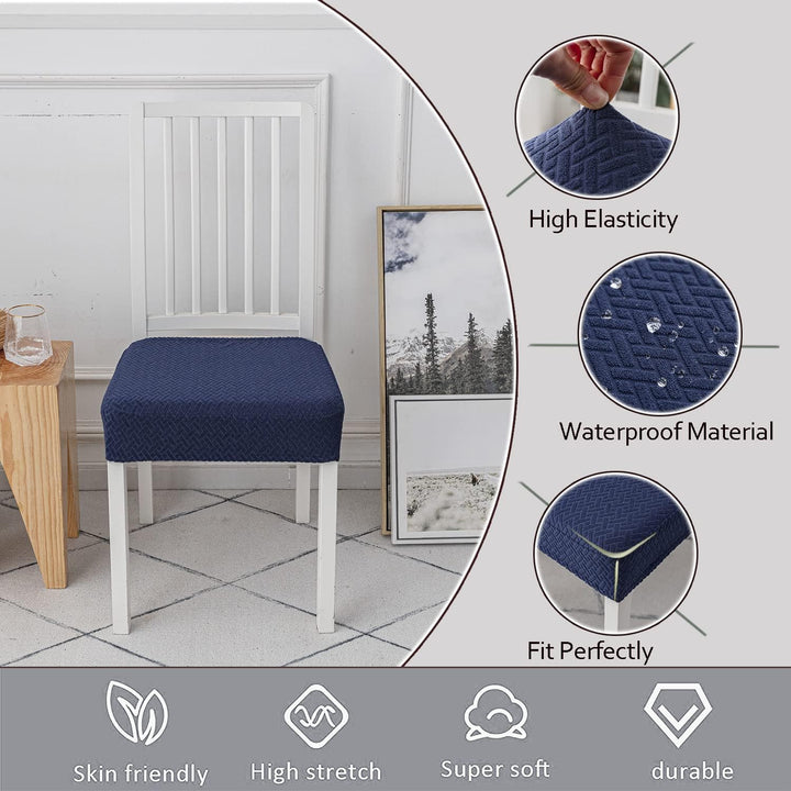 KELUINA Diamantgitter Jacquard wasserdichte Stuhl Sitzbezüge für Esszimmer Stretch Stuhl Sitzkissen