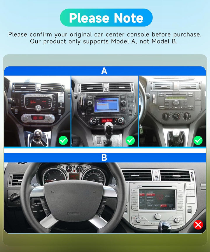 Rimoody 4G+128G Android Autoradio für Ford Kuga 2008-2012 Wireless Carplay Android Auto, 9 Zoll Ince