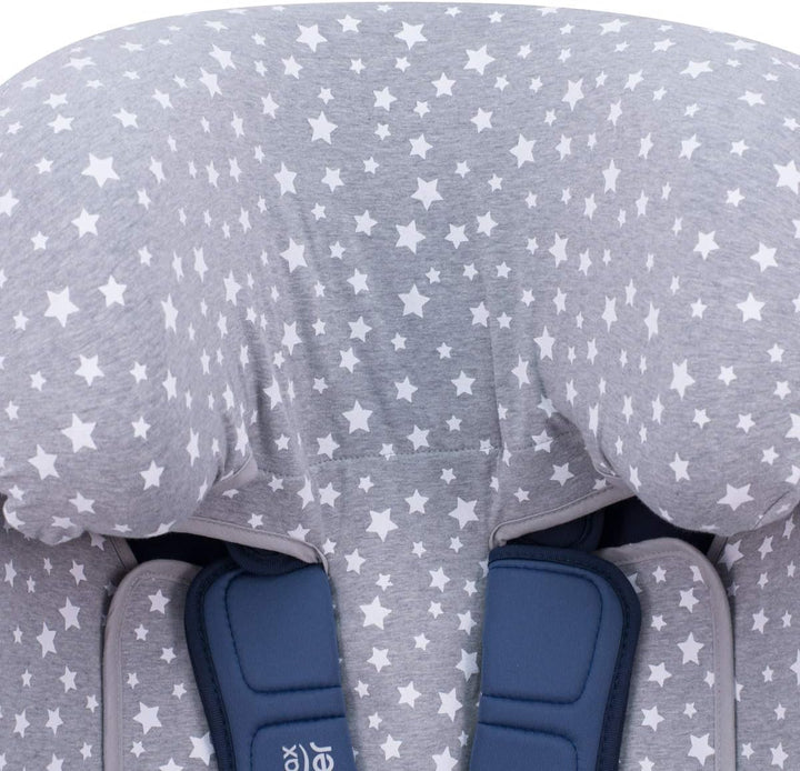 JYOKO Kids Bezug für Autositz kompatibel mit Romer Advansafix, Evolva IV M, aus Baumwolle (White Sta