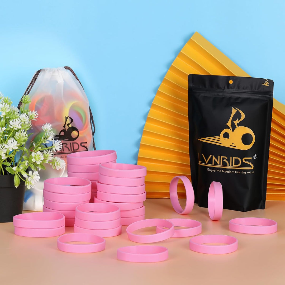 100 Stück Silikon Armbänder, Sport Party Gummi Elastic Armband Grosshandel Bulk-Armband für Kinder E