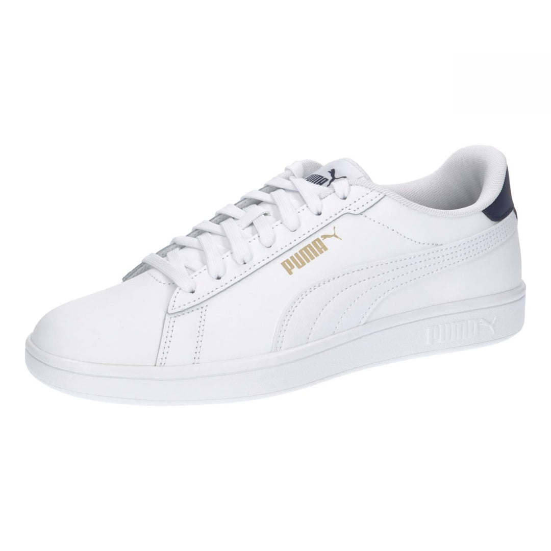 PUMA Unisex Smash 3.0 L Sneaker 39 EU Puma White Puma Navy Puma Gold, 39 EU Puma White Puma Navy Pum