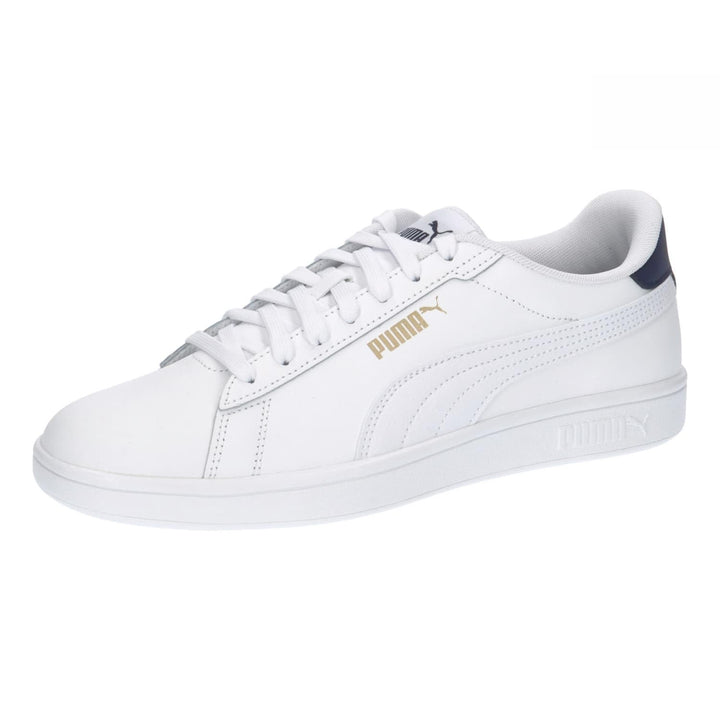 PUMA Unisex Smash 3.0 L Sneaker 39 EU Puma White Puma Navy Puma Gold, 39 EU Puma White Puma Navy Pum