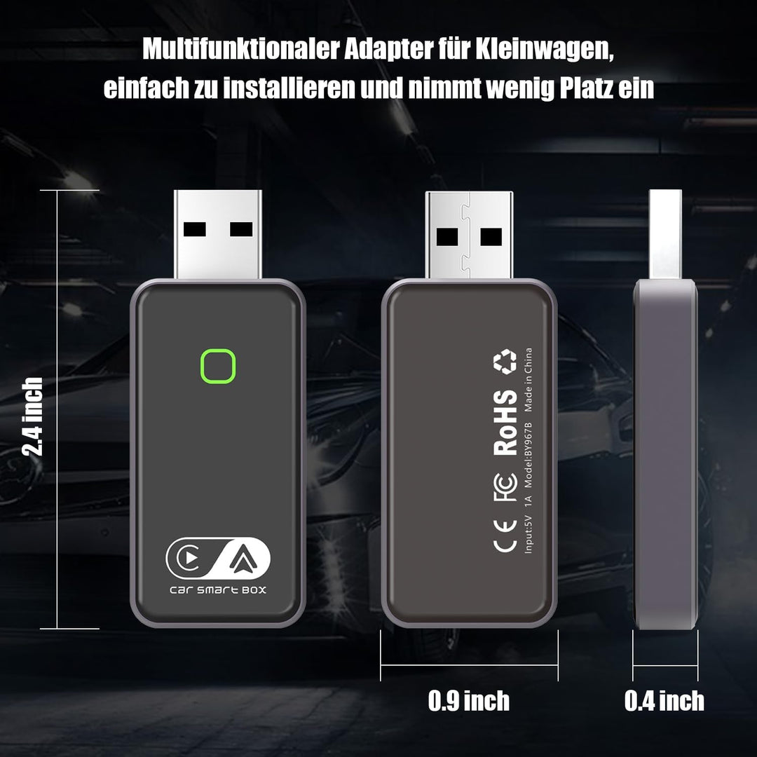 2026 Wireless Android Auto und Carplay Wireless Adapter, 2 in 1 Konvertieren Wired Android Auto/Carp