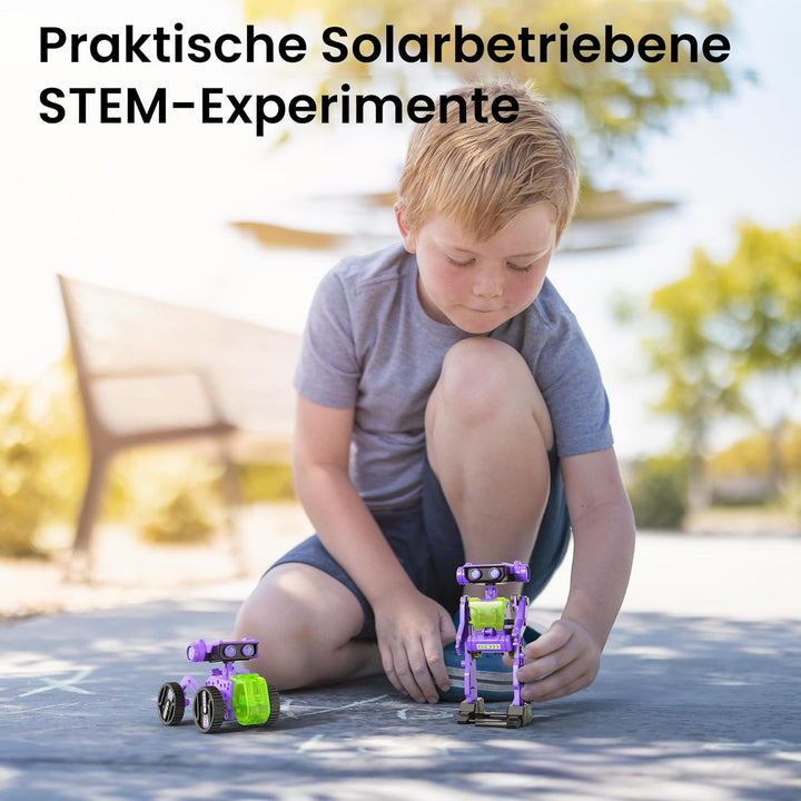 Sillbird 15-in-1 Solar Roboter Kinder Spielzeug ab 8 Jahre, Solar und batteriebetriebener Motor mit