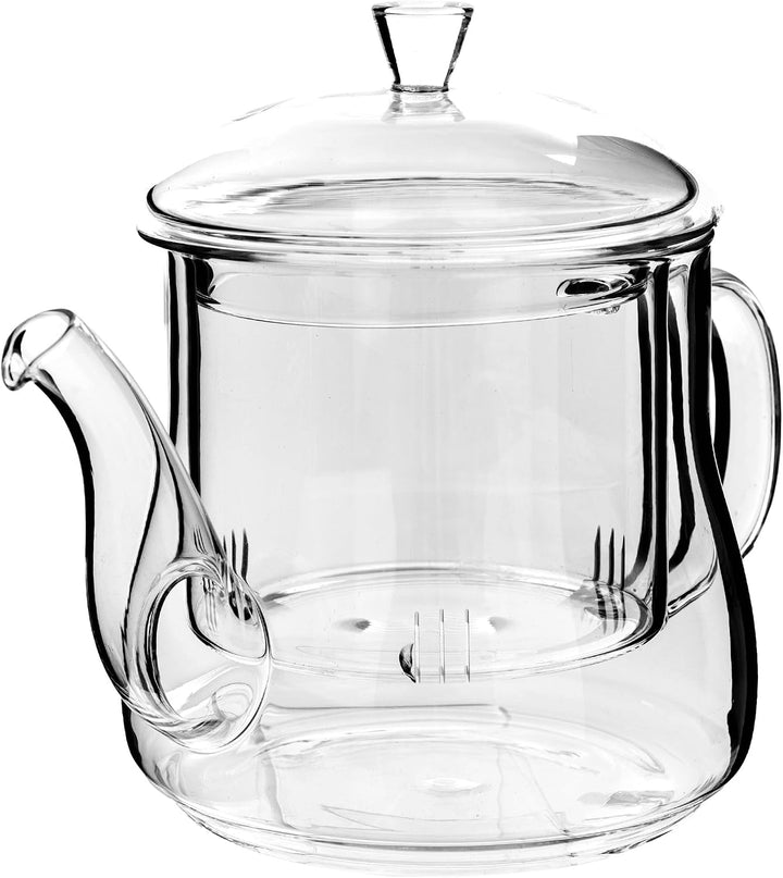 KADAX Teekanne aus Glas 1L, hitzebeständig, Glaskanne mit Siebeinsatz für losen Tee, Glasteekanne mi