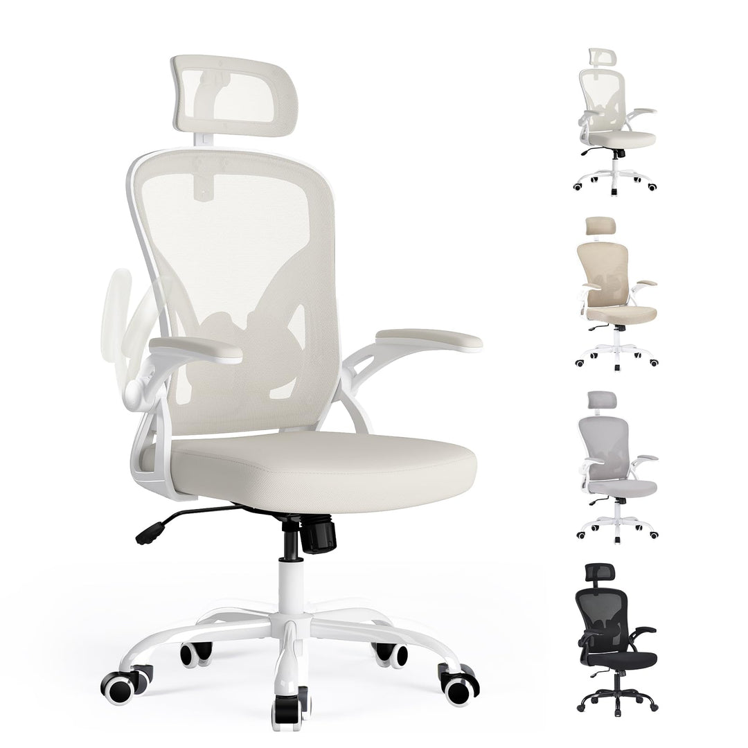 Farini Ergonomischer Stuhl mit Armlehne Büro Schreibtischstuhl mit Rollen Bequemer Home Office Stuhl