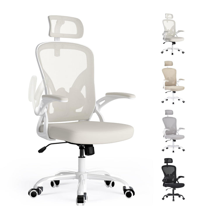 Farini Ergonomischer Stuhl mit Armlehne Büro Schreibtischstuhl mit Rollen Bequemer Home Office Stuhl