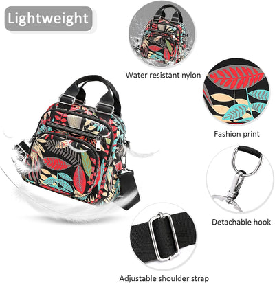 DIRRONA Mode Damen Handtasche Damen Umhängetasche Klein Rucksack Drucken Schultertaschen Multi-Tasch