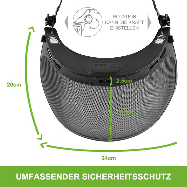 GREEN DEVIL Kettensägen-Schutzhelm Forstschutzhelm Sicherheitshelm mit Gehörschutz Ohrenschützer und