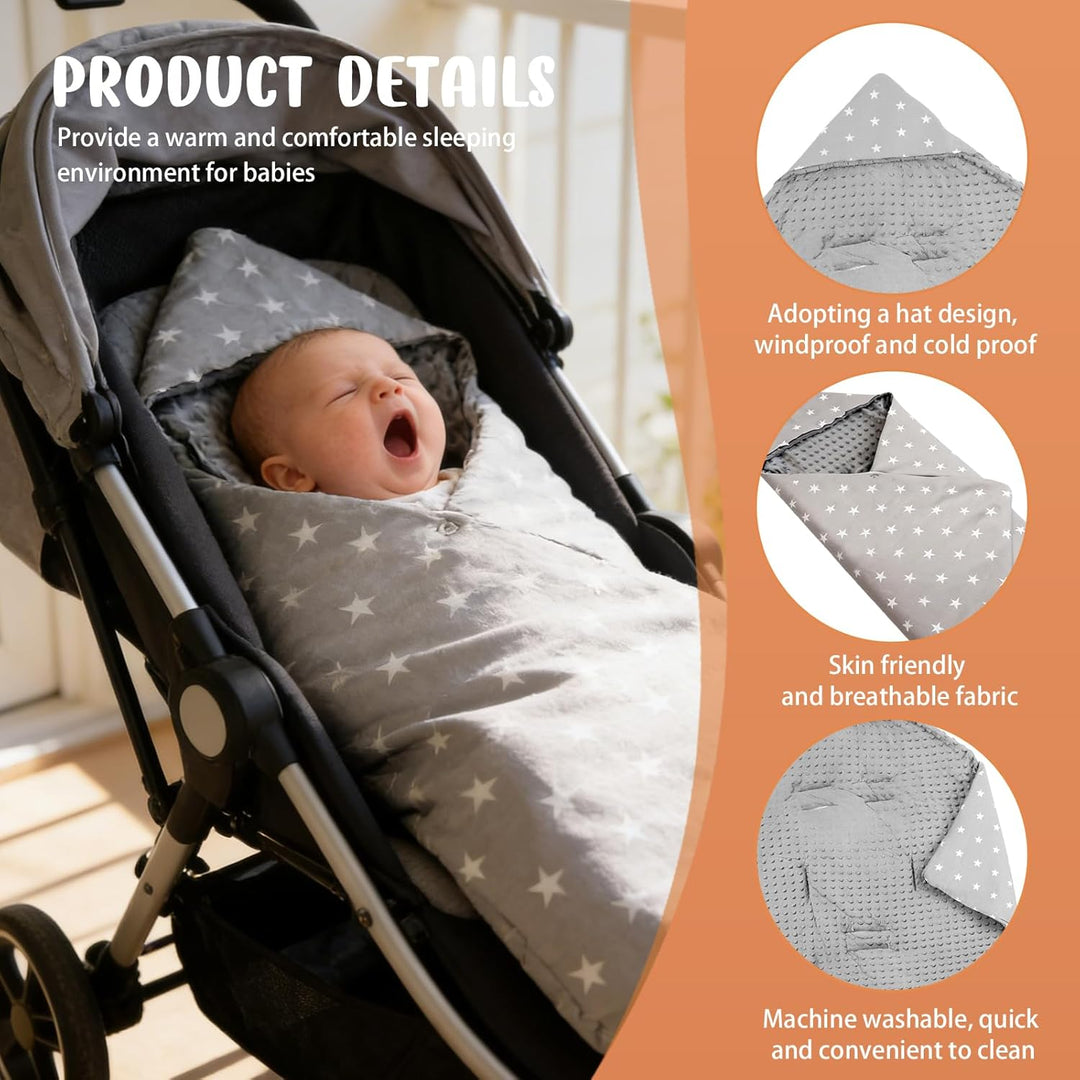 PORFOYO Baby Einschlagdecke, Kinderwagen Kuscheldecke, Babyschale Decke, Einschlagdecke Babyschale,