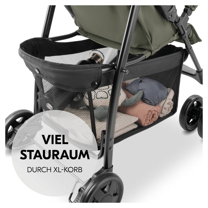 hauck Buggy Sport, Olive - Federleichter Reisebuggy 5,9 kg - mit Liegefunktion für Kinder ab Geburt