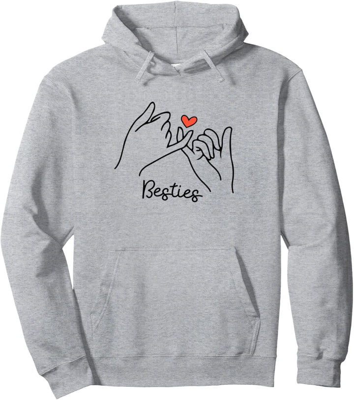 Bestie Pinky Promise & Cute Heart | Kinder Mädchen BFF Matching Pullover Hoodie
