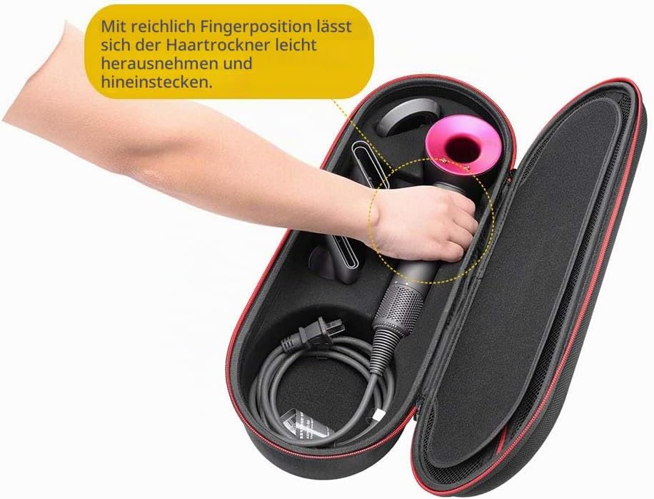 RLSOCO Tasche für Dyson Supersonic Hair Dryer/Supersonic Haartrockner & Modell HD15/HD08（Dunkelrosa）