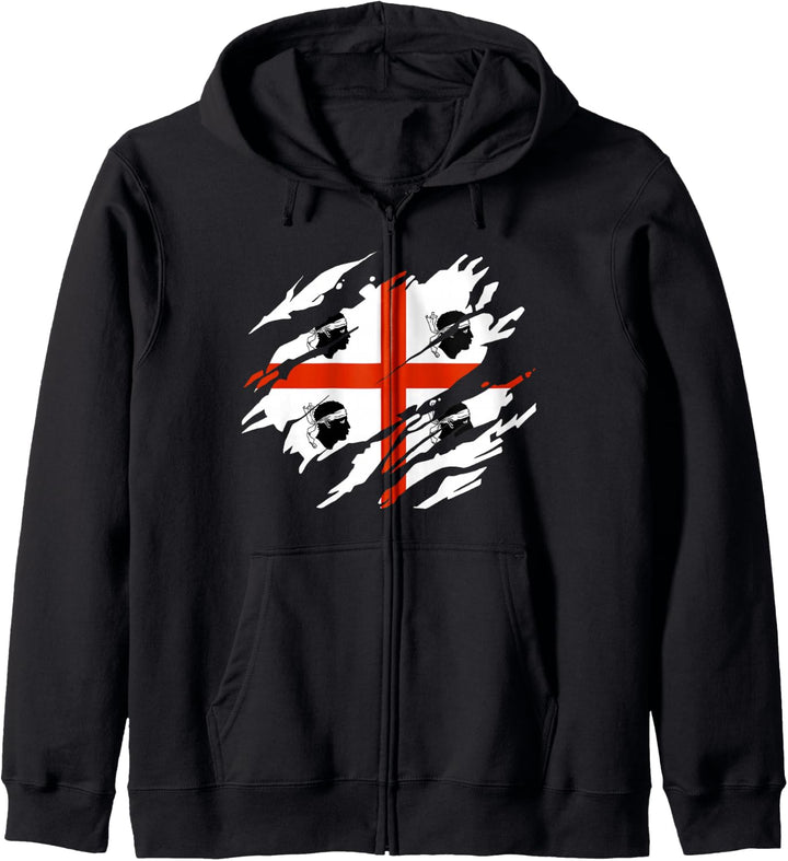 Sardinien Flagge Kapuzenjacke