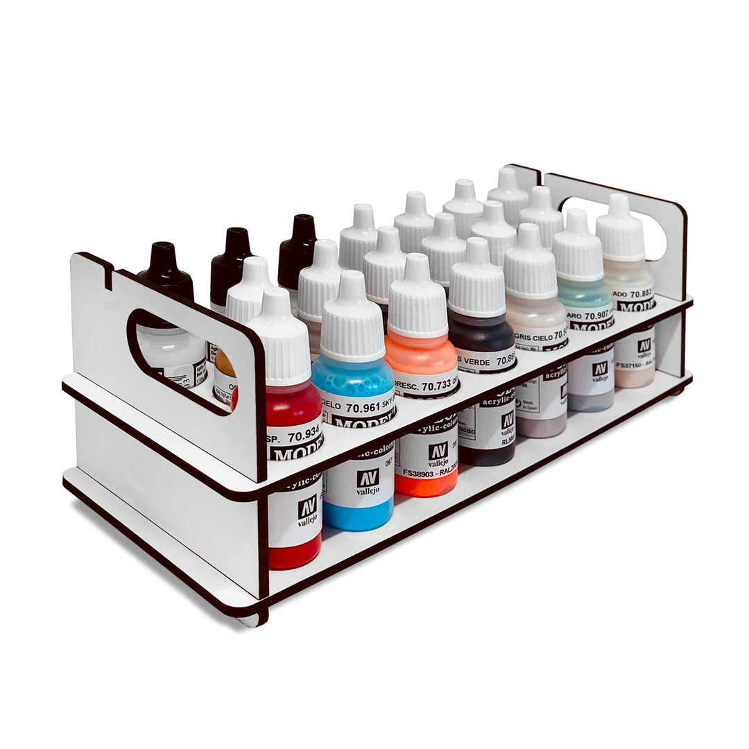 Silu- Paint Station für Vallejo Acrylfarben, Army Painter, Stapelbarer Kanister Organizer 17/18 ml,