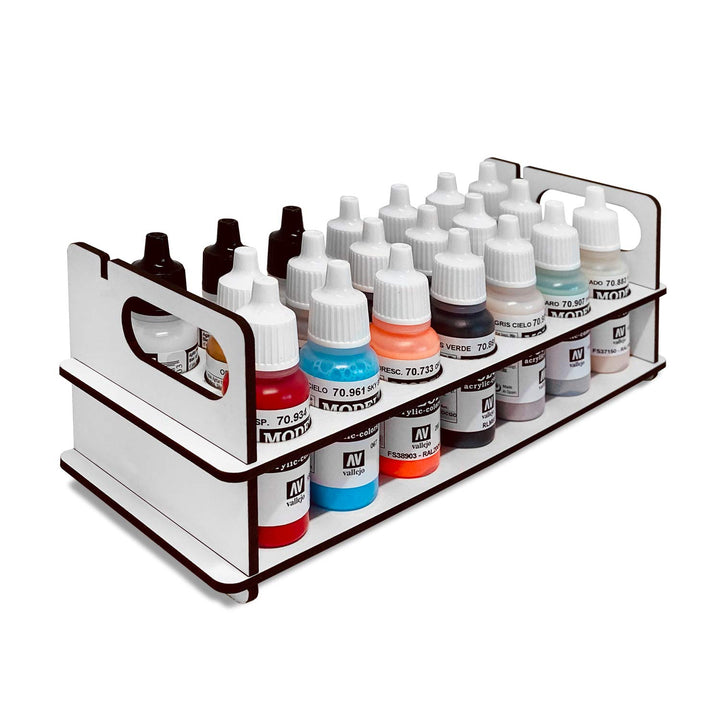 Silu- Paint Station für Vallejo Acrylfarben, Army Painter, Stapelbarer Kanister Organizer 17/18 ml,