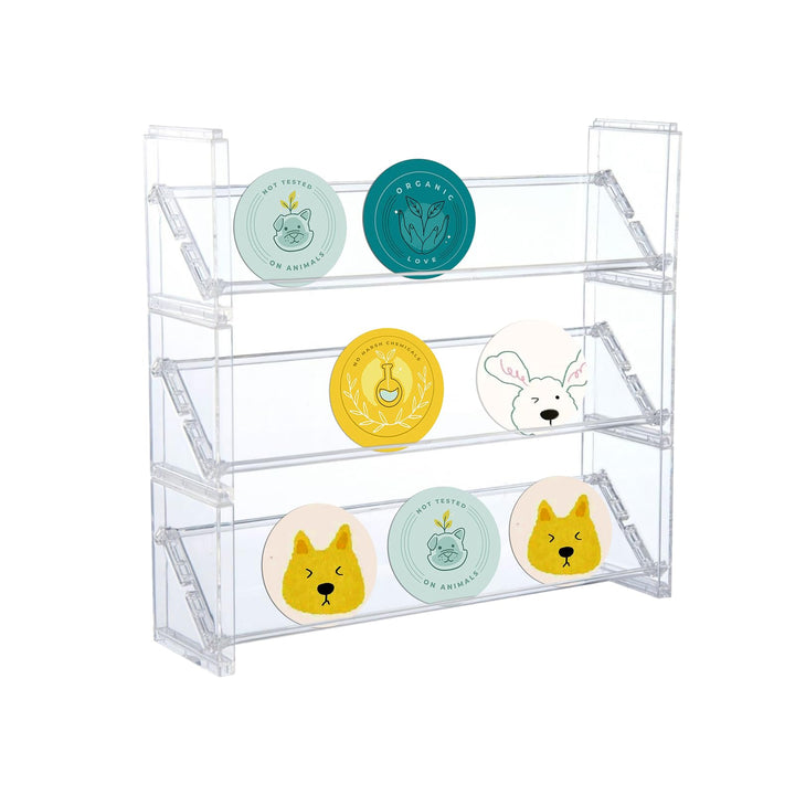 3 Stufiger Acryl Ständer,Kartenständer Präsentationsständer für Aufkleber Sammelkarten Vitrine für A