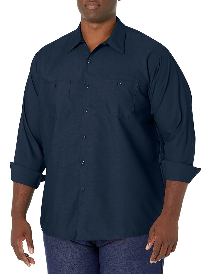 Red Kap Herren Industrial Work Shirt, Regular Fit, Long Sleeve Button-Down-Arbeitshemd S Marineblau,