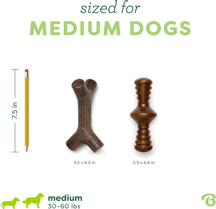 Benebone 2-Pack Indestructible Maplestick/Zaggler for Aggressive Chewers, Long Lasting Tough Boredom