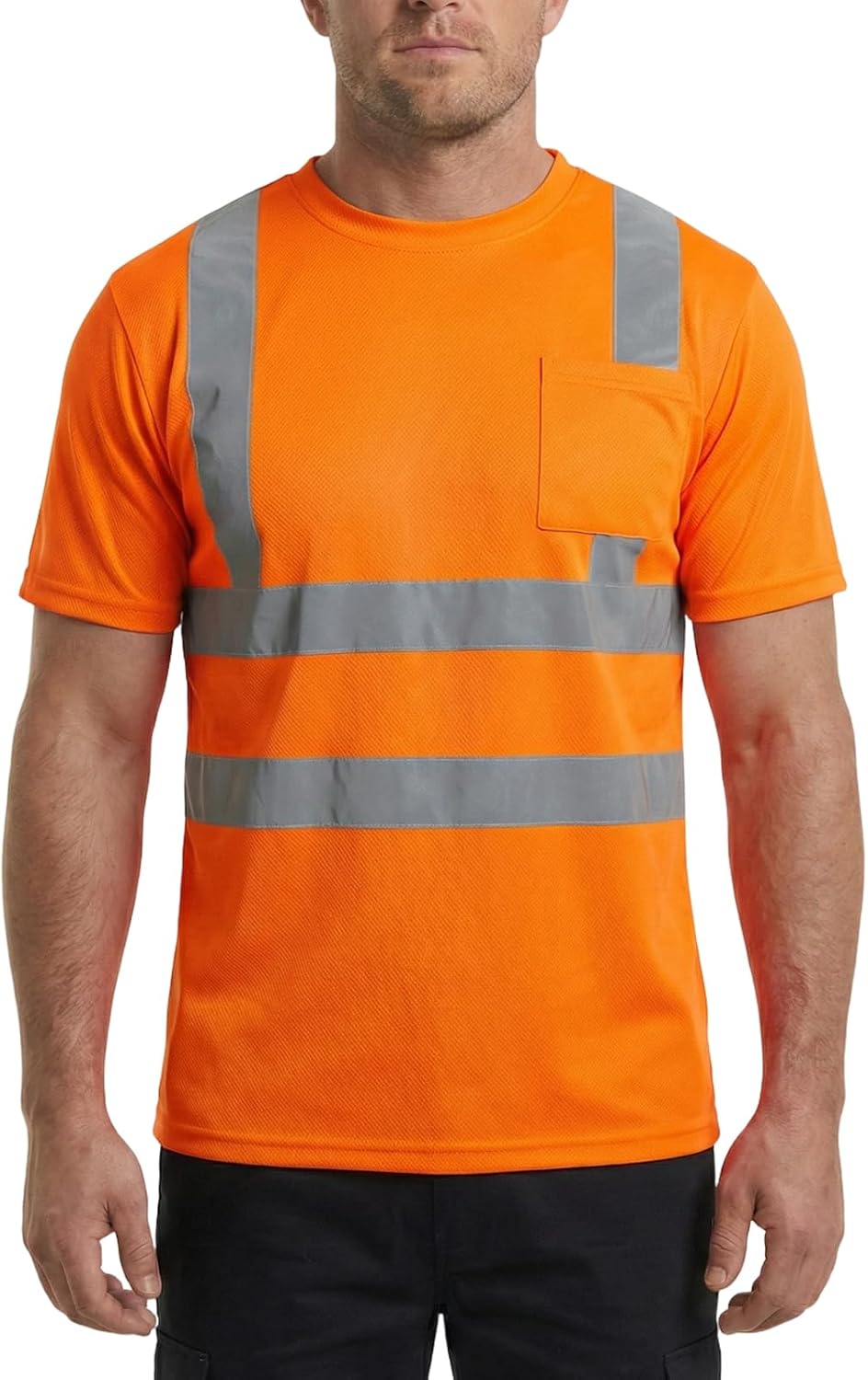 HYCOPROT Warnschutz T-Shirt Warnweste Reflektierend Warnweste Atmungsaktiv Leicht Kurzarmshirt Kurza