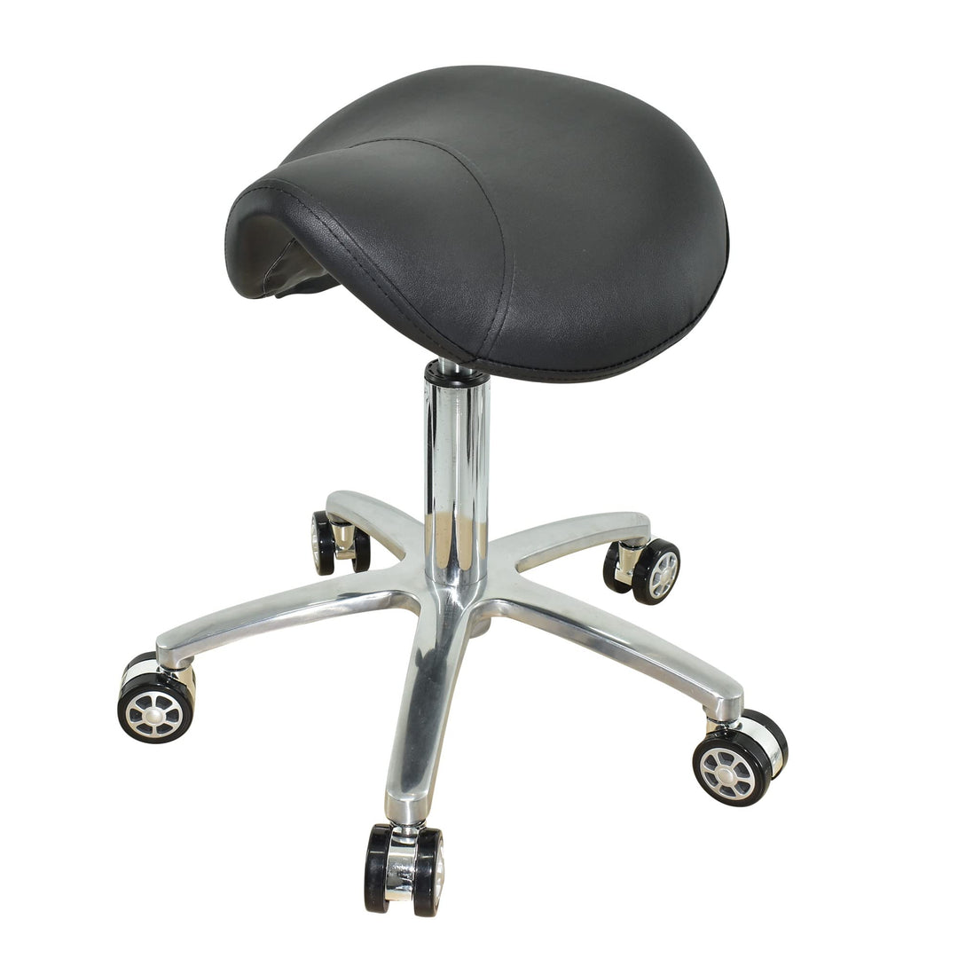 Sattelsitz Rollhocker höhenverstellbar von 50-65 cm, Drehhocker, Rollhocker, Praxishocker, Bürohocke