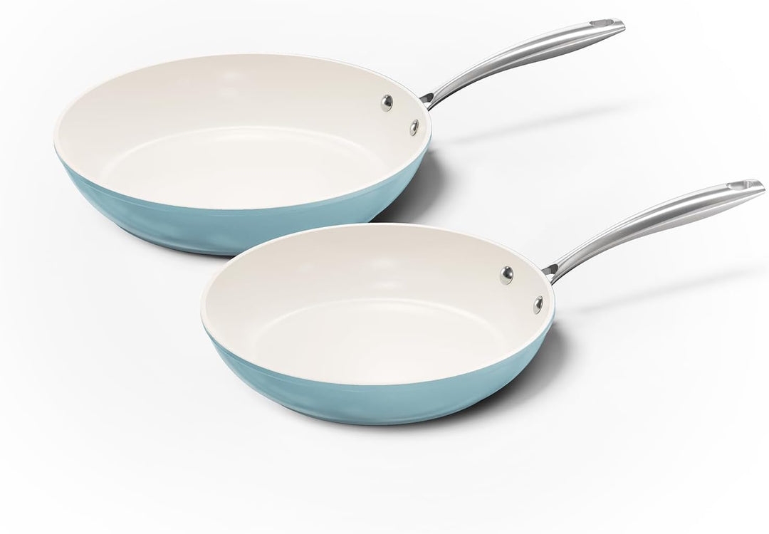Cook & Pan - Go Blue Pfannenset 2-teilig-Induktionsgeeignet-PFAS frei Keramik-Beschichtung -Antihaft