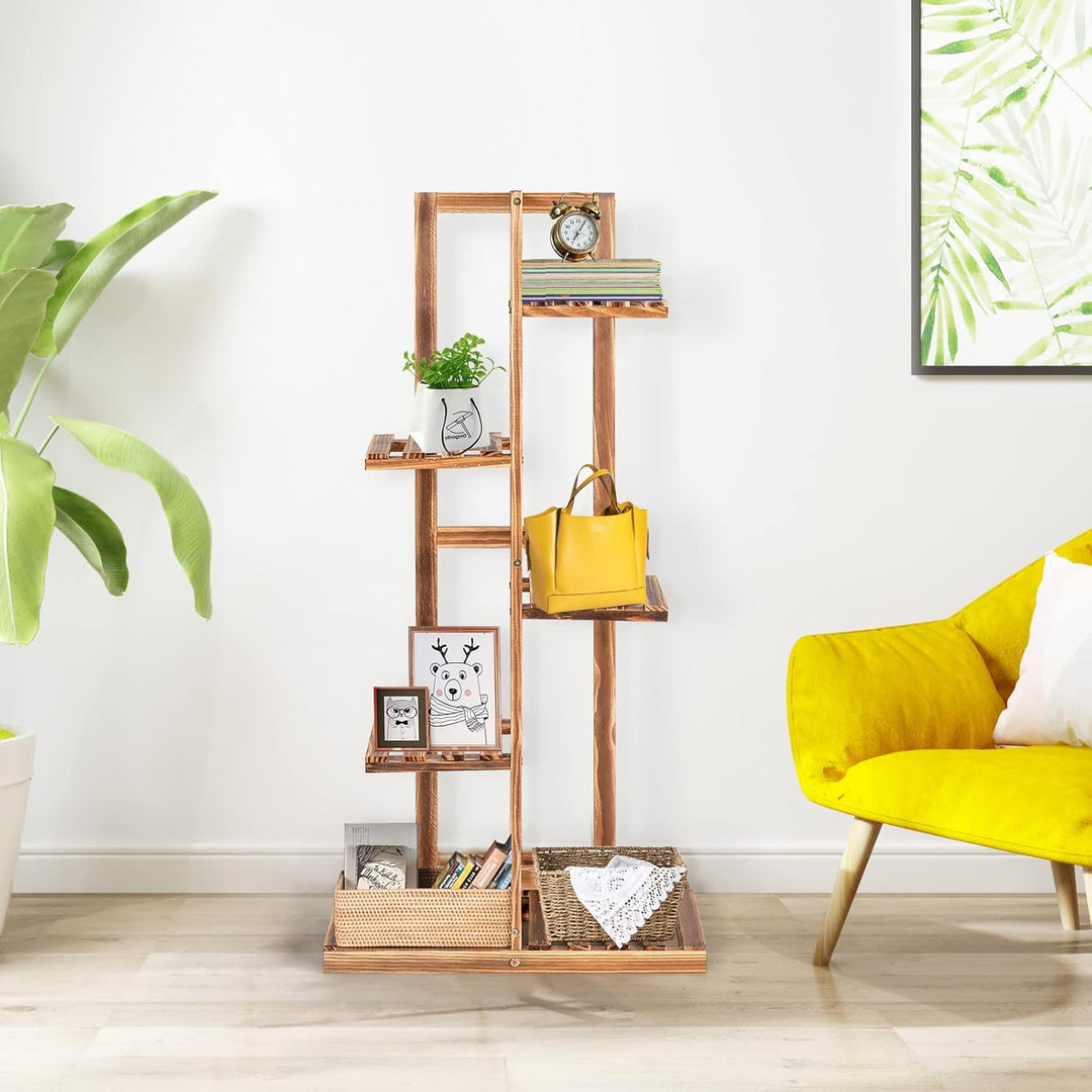 RELAX4LIFE Blumentreppe 5-stufig, Blumenregal Holz, Blumenständer mit 5 Ebenen, Pflanzenständer Frei