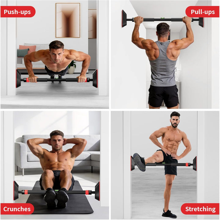 Fokky Klimmzugstange Türrahmen, Pull up Bar Tragkraft bis zu 250 Kg, Reckstange Ohne Schrauben 74-97