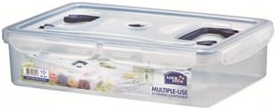 Lock & Lock 6 Stück Universal rechteckig Food Container, Aufbewahrungsbox mit Griffen, 10,0 Liter tr