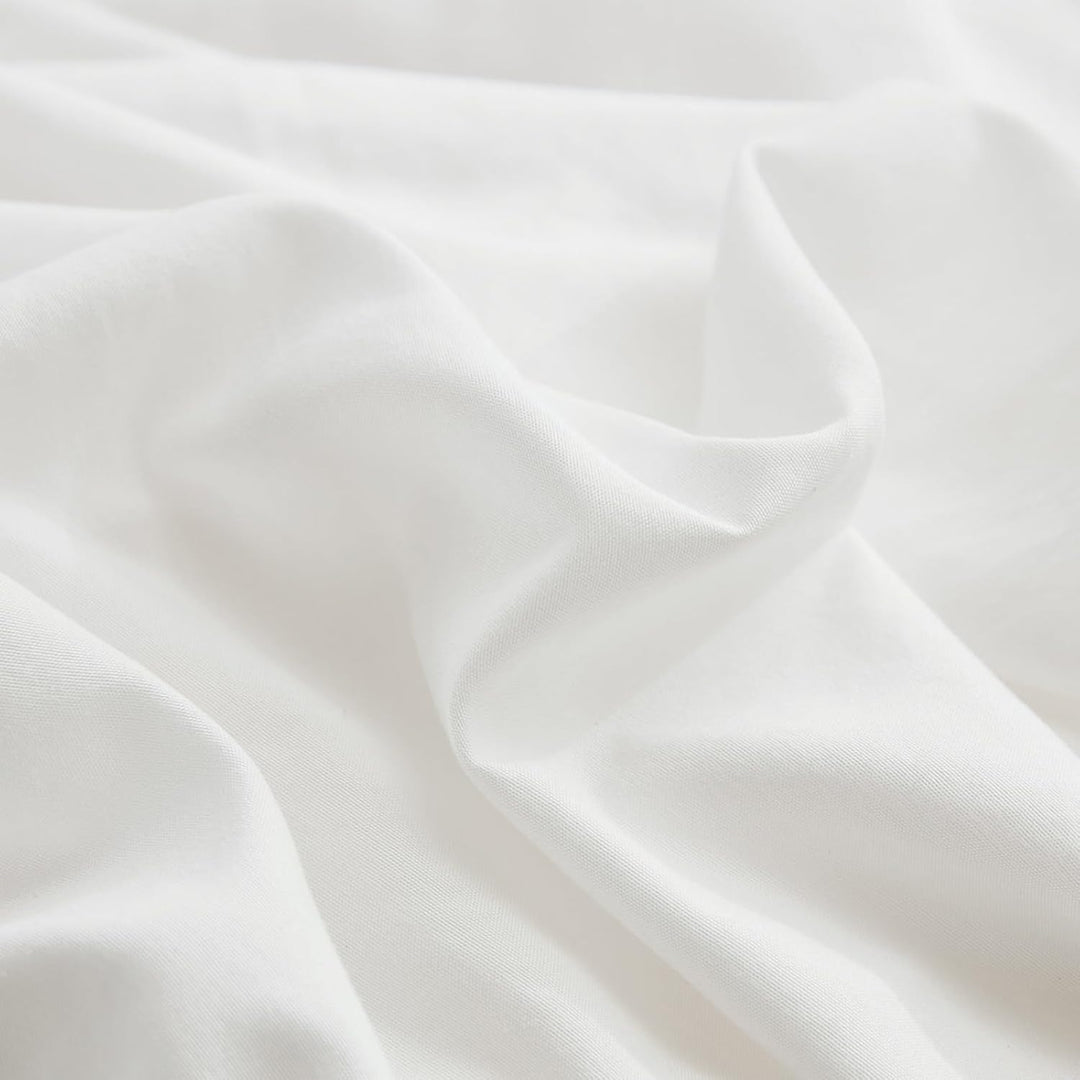 Freyamy Wendbar Bettwäsche 135x200cm 2teilig Weiss Beige Unifarben Uni Wendebettwäsche Gewaschene Mi