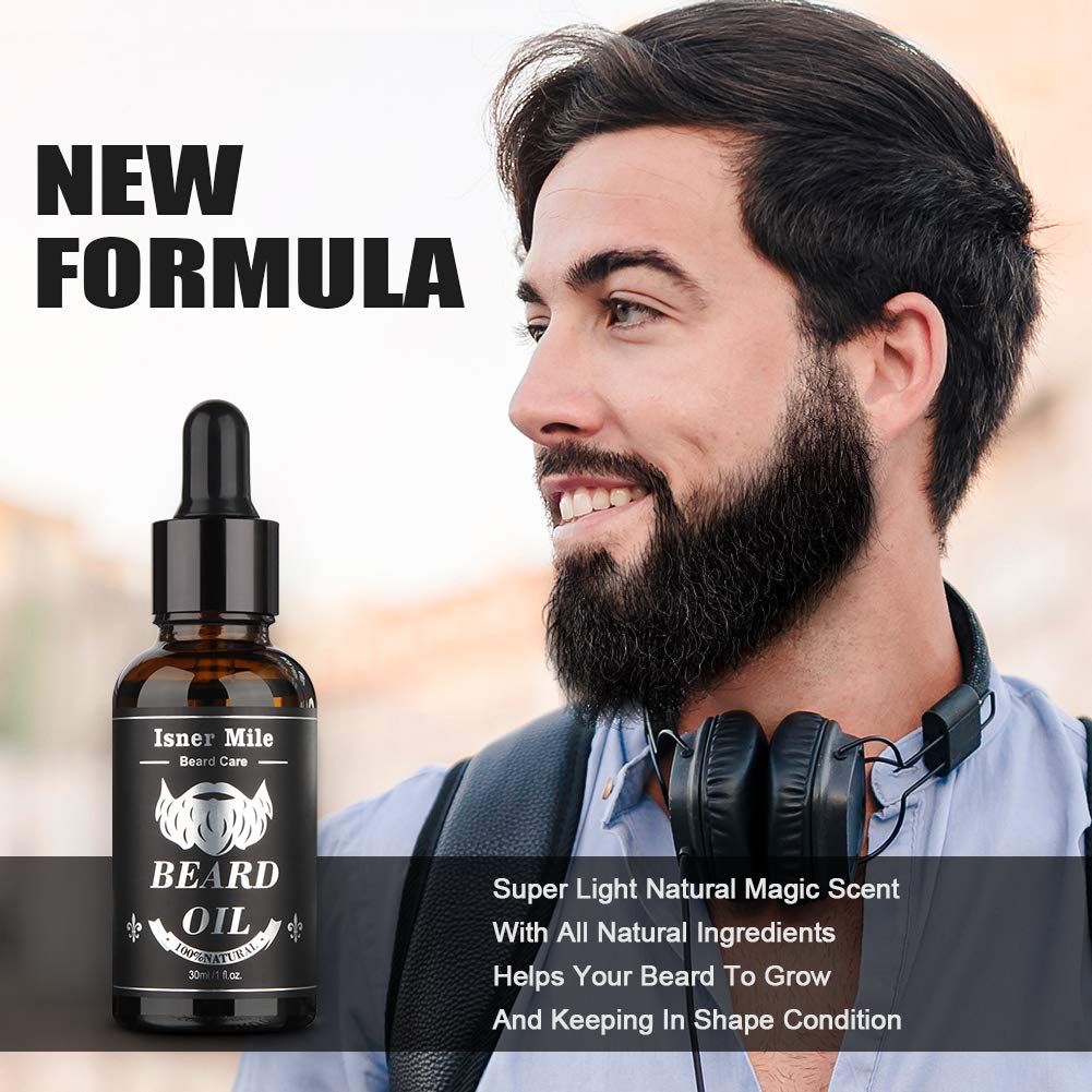 Upgraded 2 Pack Beard Oil Serum Conditioner for Men Beard Mustaches Growth, Soften, Moisturizing & S