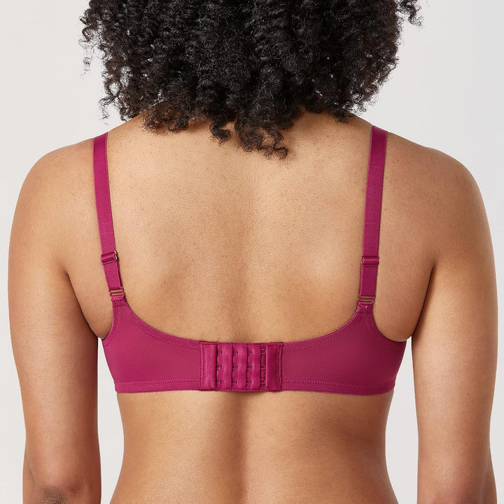 DELIMIRA Damen Spitze Balconette Push Up BH Sexy mit Bügel ohne Einlagen 90D Aubergine, 90D Aubergin
