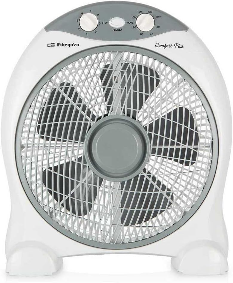 Orbegozo BF 1030 - Ventilator mit 5 Blättern, 3 Geschwindigkeiten, Timer, Umkippschutz, 45 W