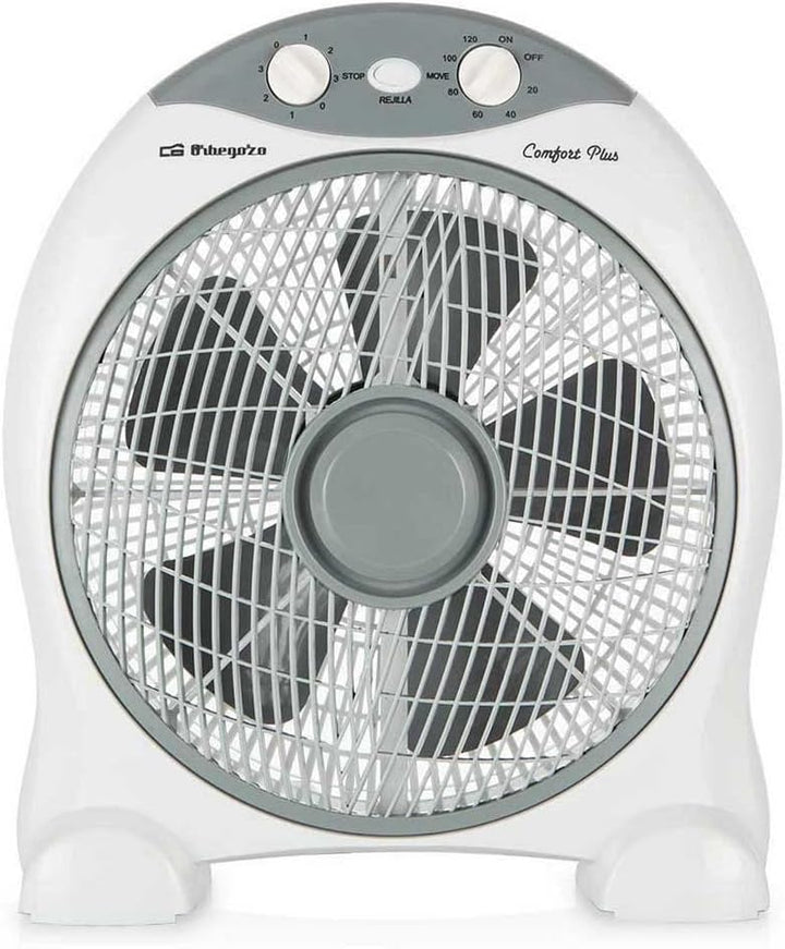 Orbegozo BF 1030 - Ventilator mit 5 Blättern, 3 Geschwindigkeiten, Timer, Umkippschutz, 45 W