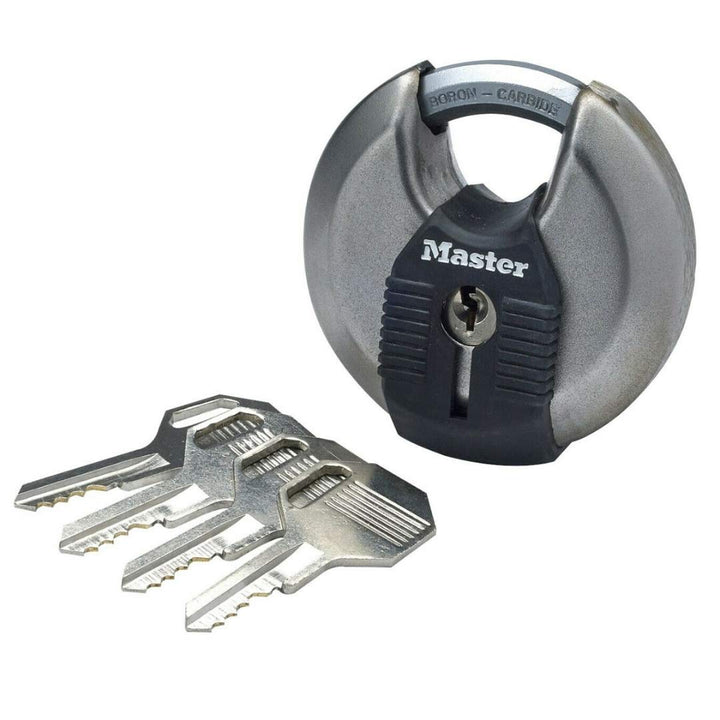 Master Lock LKM40 Vorhängeschlösser mit Schlüssel, Schwarz, Edelstahl, Small 1er-Pack Small, 1er-Pac