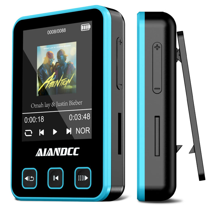 MP3 Player Bluetooth 5.3 mit Sport Clip und Sportarmband, mp3-player mit 1,77 Zoll TFT Farbbildschir