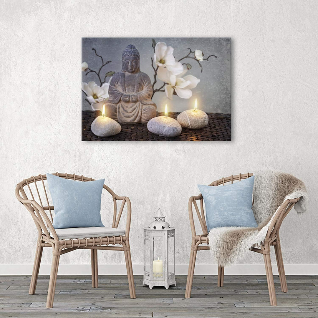 Feeby Bilder Buddha Zen-Kultur 80x60 cm Wohnzimmer Schlafzimmer Büro Flur Küche Wandbilder Modern Bi